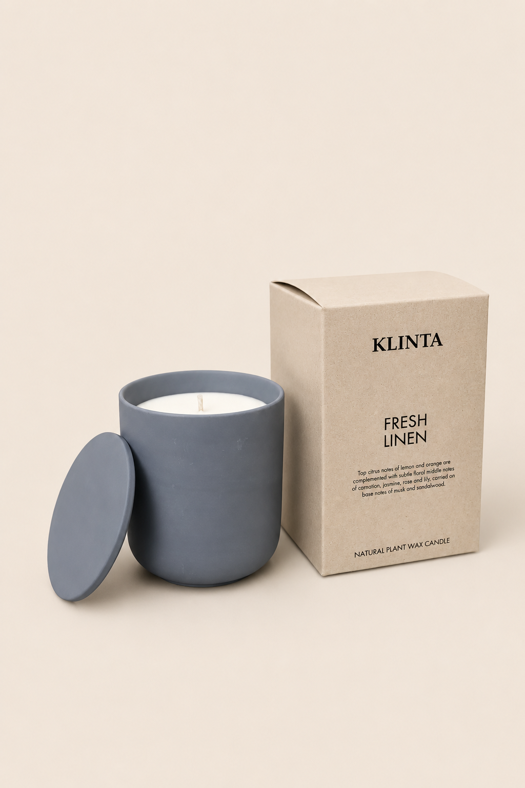 Doftljus & Massageljus Fresh Linen Keramik