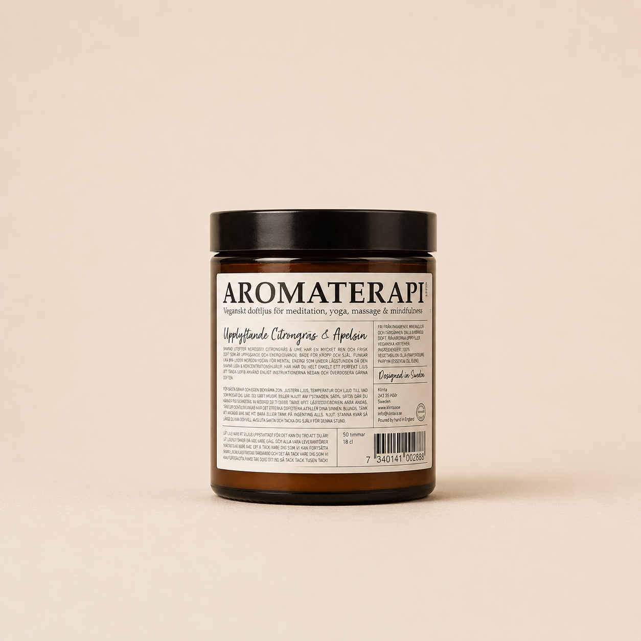 Doftljus Uppiggande Citrongräs & Apelsin Aromaterapi
