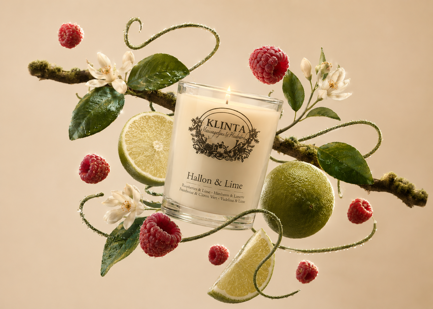 Doftljus & Massageljus Hallon & Lime